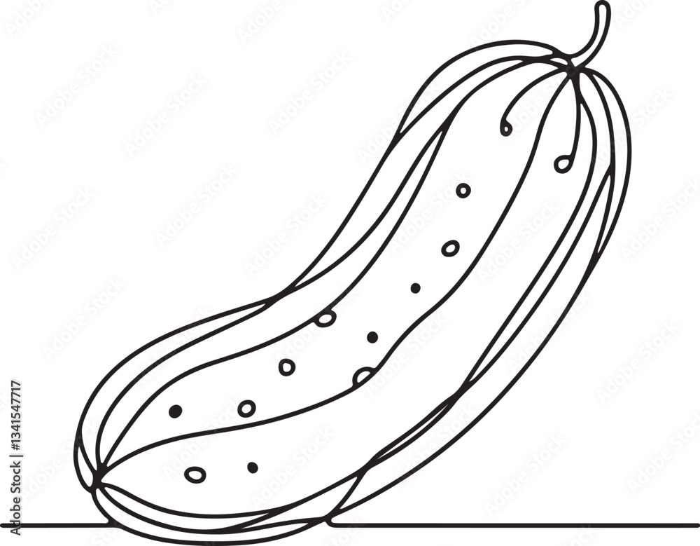 Minimalist Cucumber Line Art for Designers Minimalist Cucumber Line Art for Designers