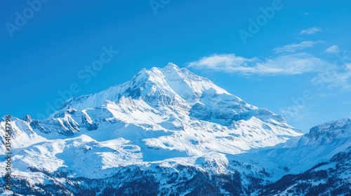 Wallpaper Mural A snow-covered mountain peak under a clear blue sky. Torontodigital.ca