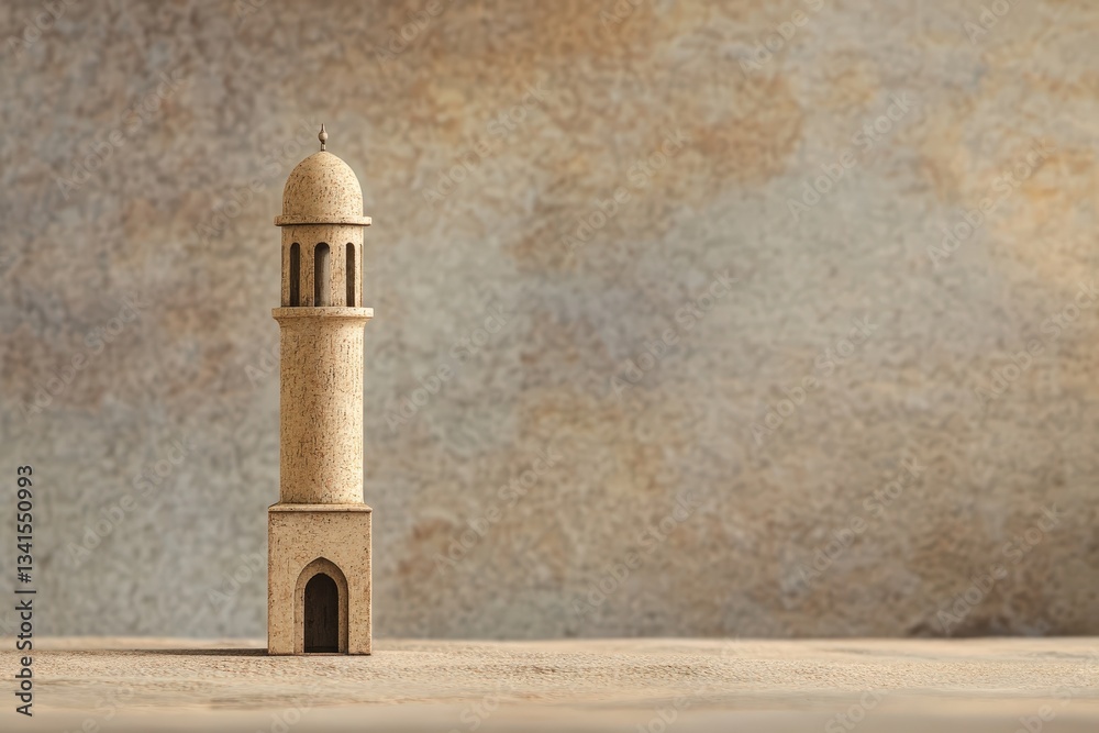 Miniature tower structure with domed roof standing against a backdrop Miniature tower structure with domed roof standing against a backdrop