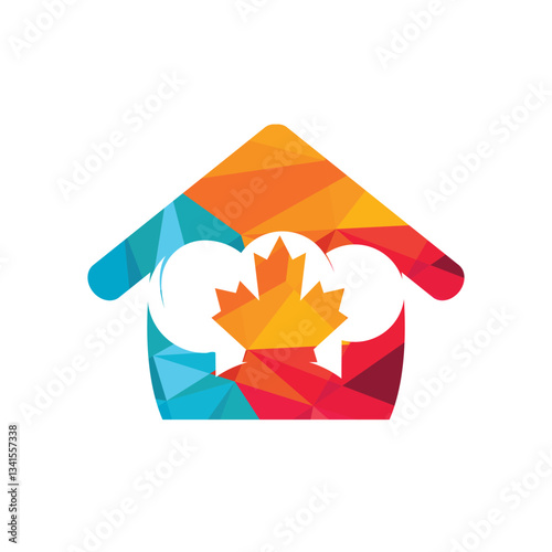 Canadian chef vector logo design template. Maple leaf with chef hat icon logo.	