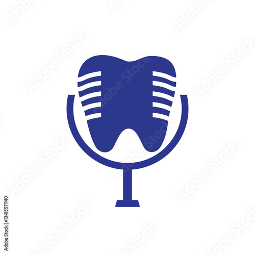 Dental podcast vector logo design template.