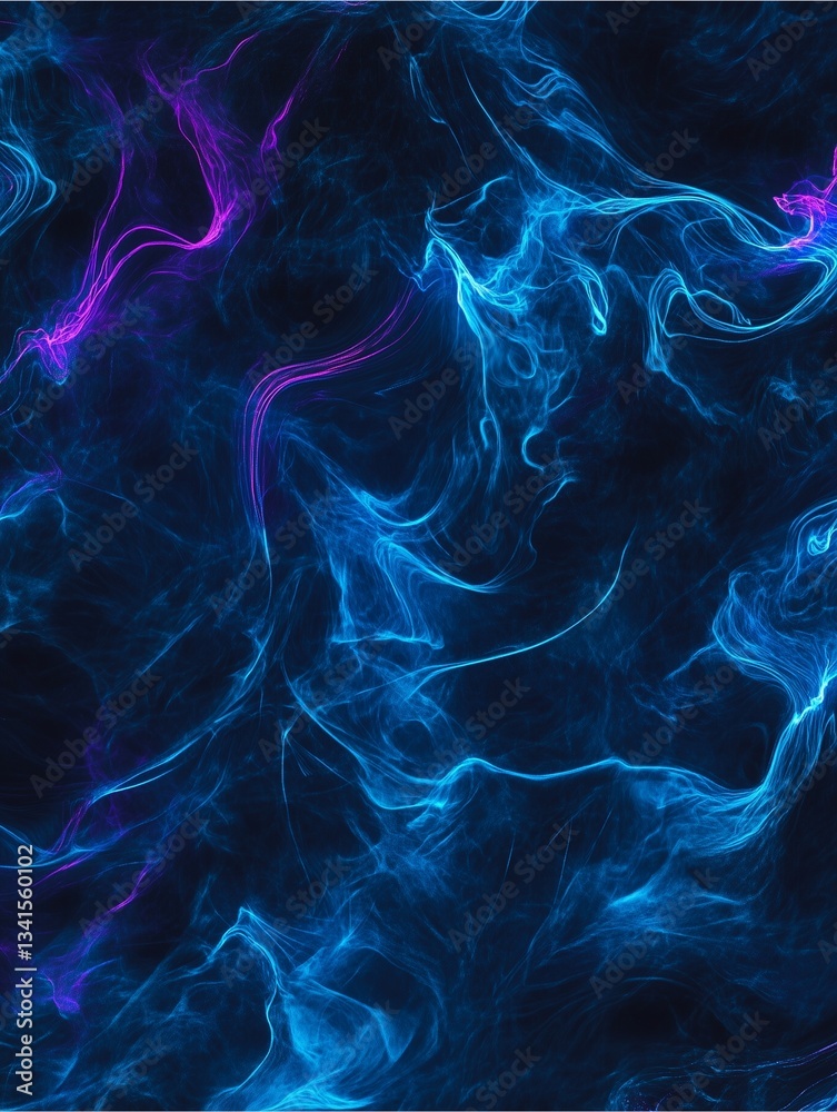 Obraz premium Celestial Veil: This image presents a swirling nebula in a breathtaking display of cosmic artistry, with vivid blue and purple hues dancing against a backdrop of deep space.