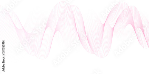 pink wave curve lines banner background design. Abstract soft wave lines dynamic flowing pink light isolated background. Vector Illustration of the pink pattern of lines. Black stripes on white .