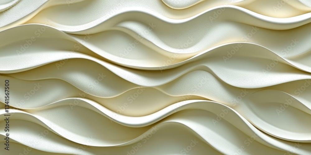 Fototapeta premium Seamless Gradient Texture, 3D Low-Profile Wavy Pattern With Monochromatic Colors For Backgrounds