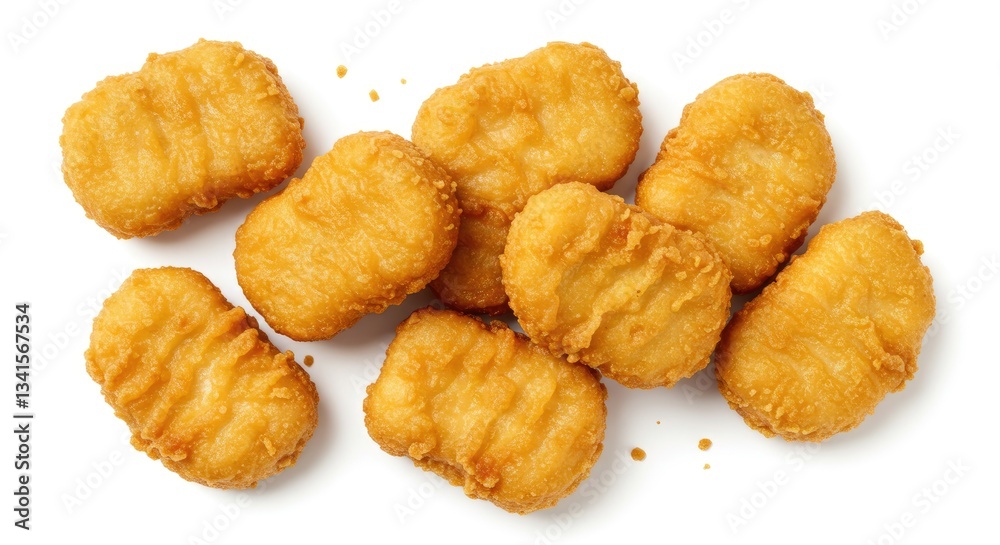 Classic Golden Brown Chicken Nuggets (Top-Down - Simple and Appetizing Classic Golden Brown Chicken Nuggets (Top-Down - Simple and Appetizing