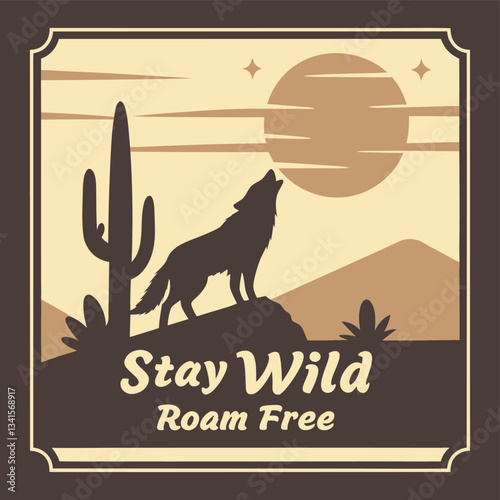 Desert Wolf Silhouette: Stay Wild, Roam Free