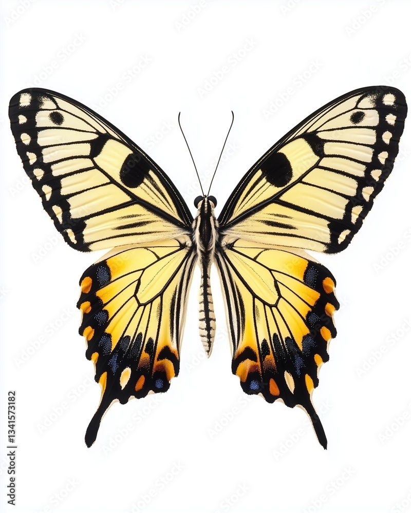 Obraz premium Butterfly's wings spread: Capture the delicate beauty of a butterfly with its intricate patterns and vibrant colors, showcasing nature's artistry in exquisite detail. 