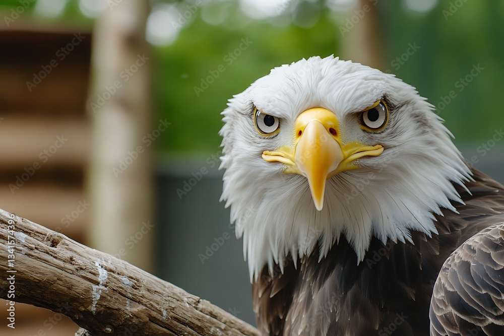 Obraz premium Majestic Bald Eagle Portrait with Intense Gaze and Sharp Features