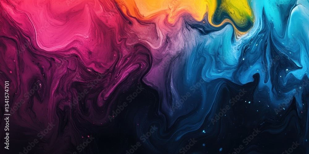 Obraz premium Abstract Colorful Swirls: A mesmerizing swirl of vibrant colors creating a dynamic and artistic composition.