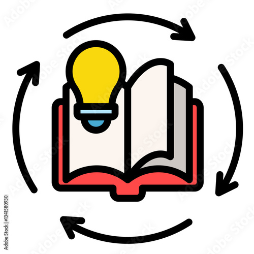 Continuous Learning  Icon Element For Design	