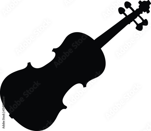Violin silhouette vector illustration,Violin icon