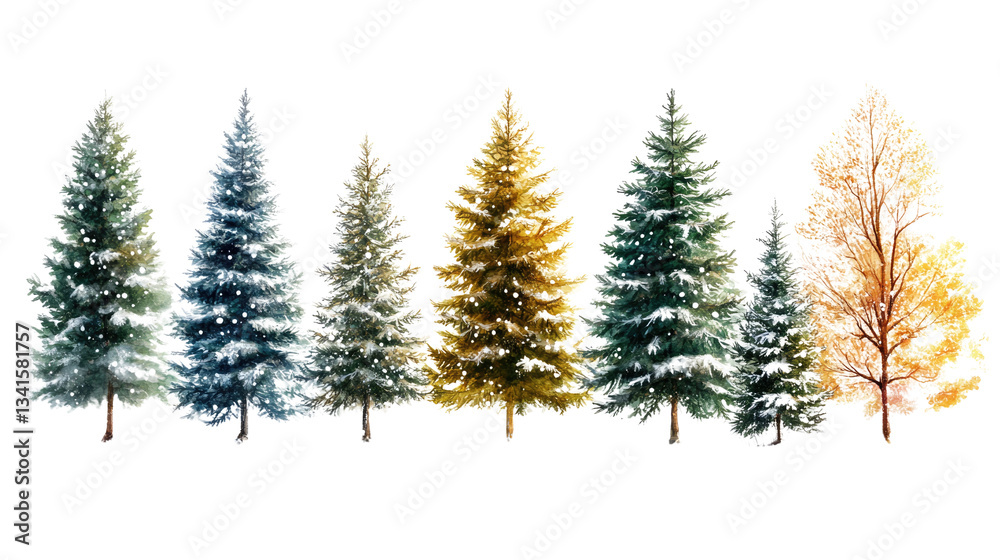 Fototapeta premium Isolated wheat ears evoke a winter season's evergreen branch