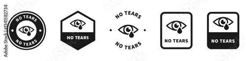 No tears. Vector stamps for shampoo packaging or bottle.