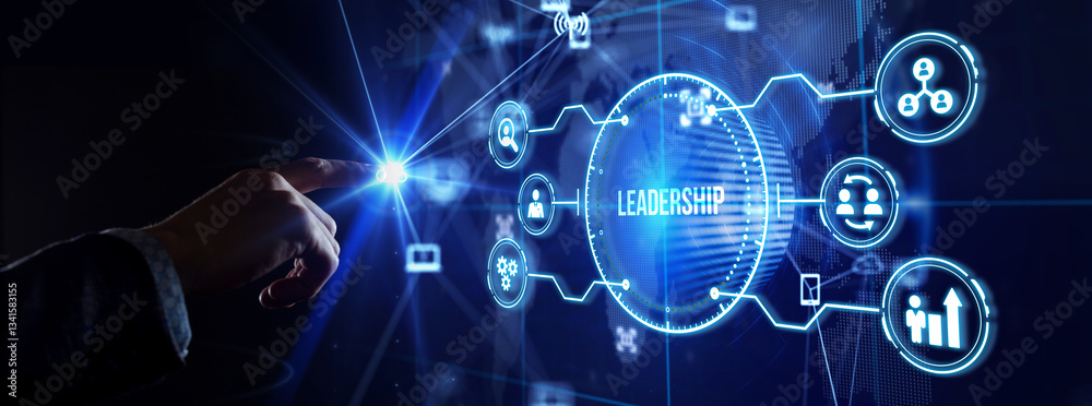 Naklejka premium Business, Technology, Internet and network concept. Leadership business management.