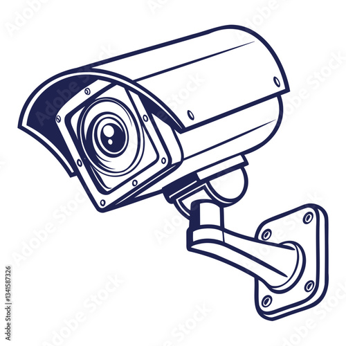 Security Camera Icon surveillance camera symbol silhouette vector illustration isolated on a transparent background