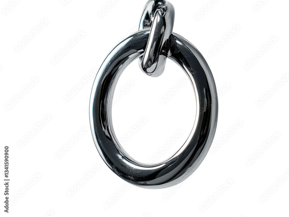 Shiny Metal Chain Link with Smooth Surface and Curved Design, Perfect for Industrial and Decorative Applications in Various Contexts Shiny Metal Chain Link with Smooth Surface and Curved Design, Perfect for Industrial and Decorative Applications in Various Contexts