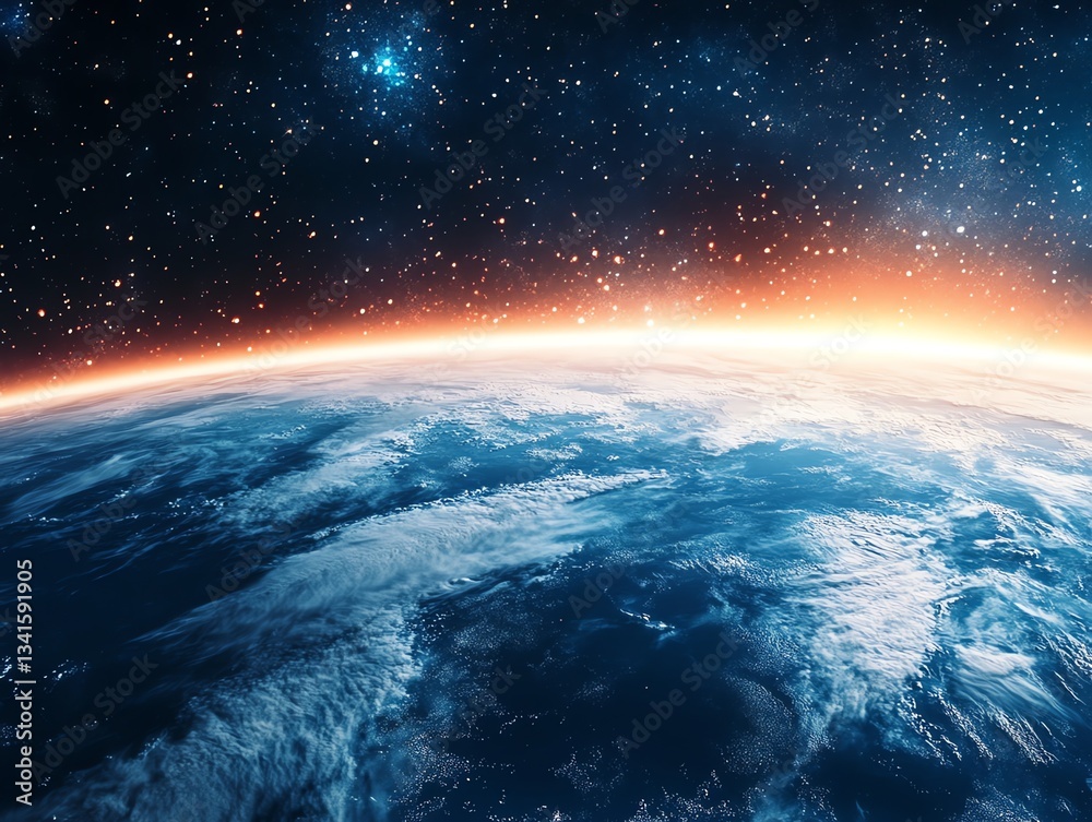 Fototapeta premium A detailed view of Earths atmosphere layers hot and co