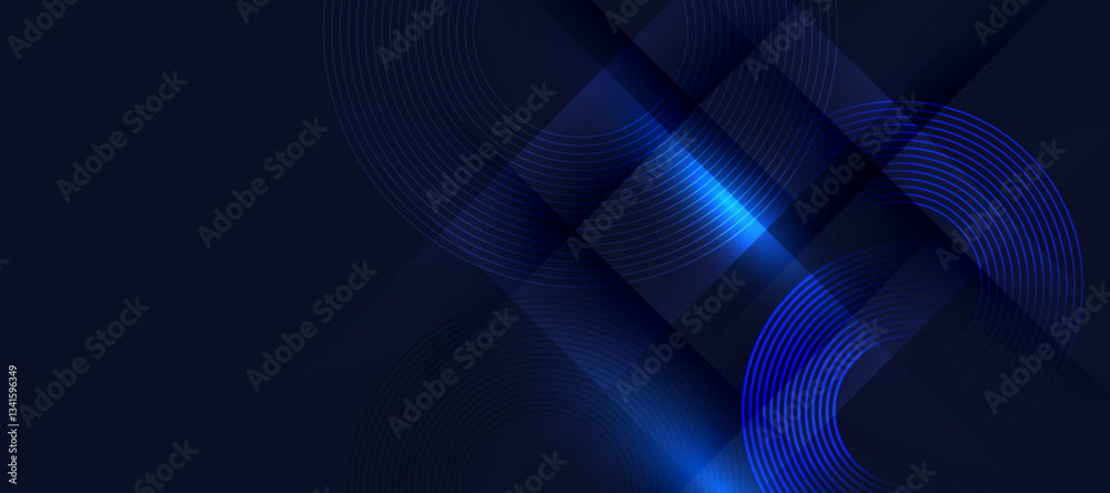Obraz premium Modern technology background with glowing blue curved lines