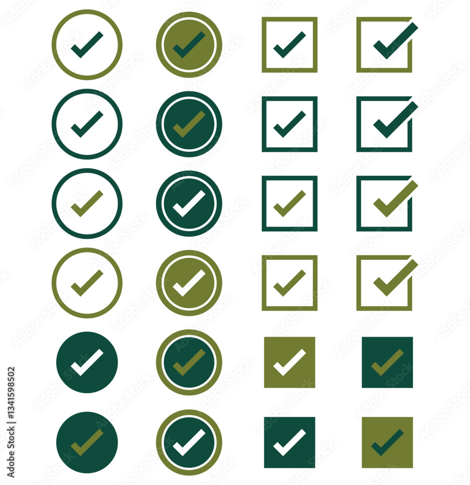 Check mark icon set with editable strokes. Accepted, rejected, approved, disapproved, right, wrong, correct, false, true, done symbols. Check mark icon set with editable strokes. Accepted, rejected, approved, disapproved, right, wrong, correct, false, true, done symbols.