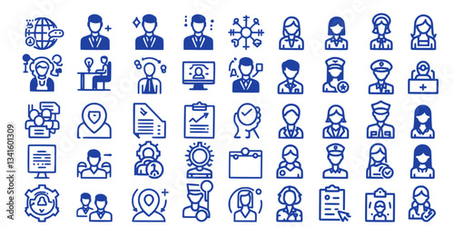 Lineart of Human resources icons