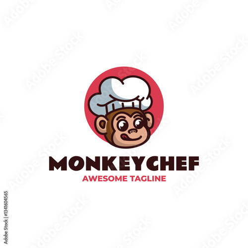 Monkey Chef Simple Mascot Logo