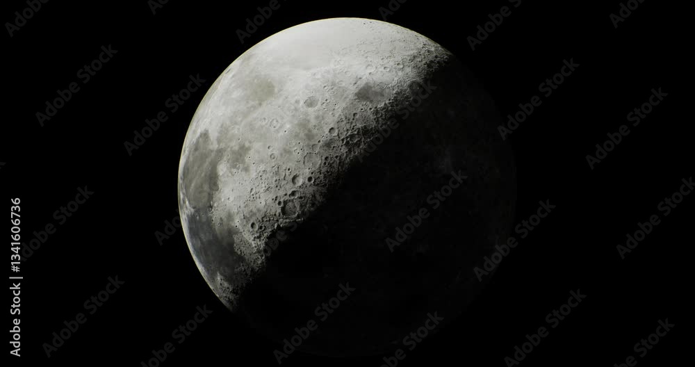 A crescent moon glows brightly against the dark night sky, showcasing its detailed surface and craters. This celestial body is visible from Earth on a tranquil evening.