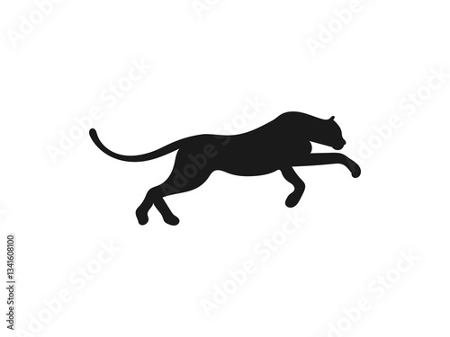 Strong and Fast Running Leopard Silhouette. Silhouette illustration of a cheetah. set of cheetah logo vector icon illustration, tiger leopard logo. Leopard icon vector isolated on white background.