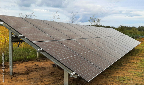 Solar panels are installed on the ground