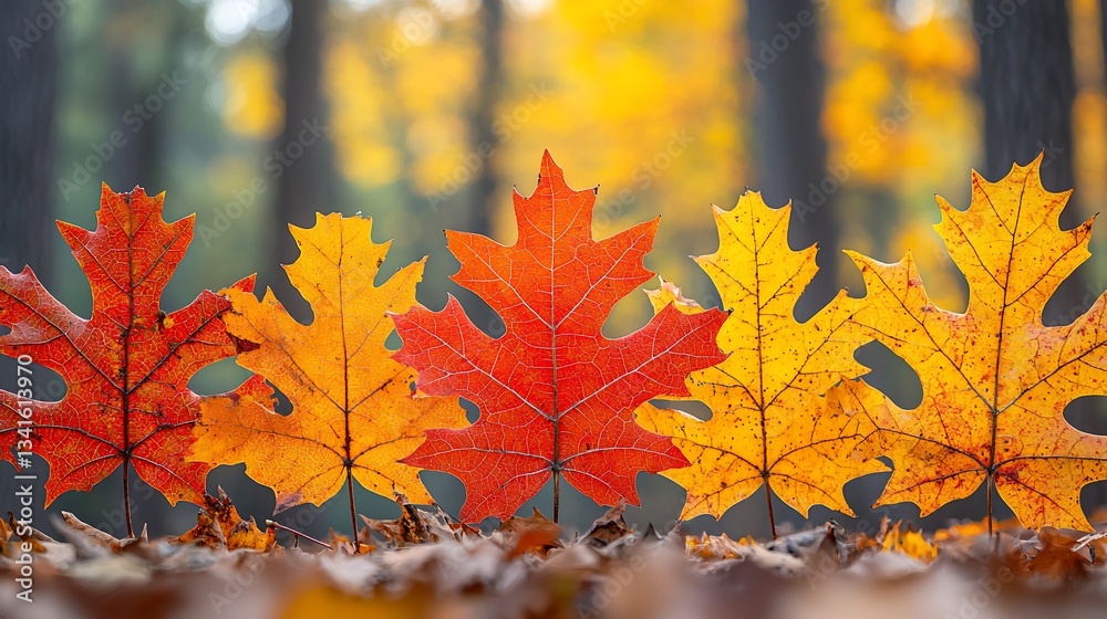 Autumn Leaves Forest Background Red Yellow Orange Autumn Leaves Forest Background Red Yellow Orange