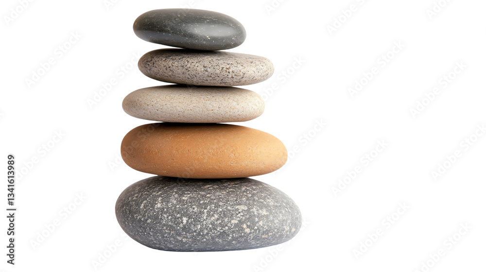 This image portrays a stack of five smooth, balanced stones, symbolizing zen, tranquility, and well-being against a dark background. This image portrays a stack of five smooth, balanced stones, symbolizing zen, tranquility, and well-being against a dark background.