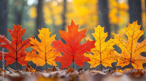 Wallpaper Mural Autumn Leaves Forest Background Red Yellow Orange Torontodigital.ca