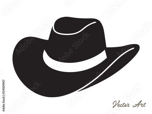 Cowboy Hat icon Vector illustration. Cowgirl Hat Silhouette. Cowboy Hat line art vector outline drawing Design