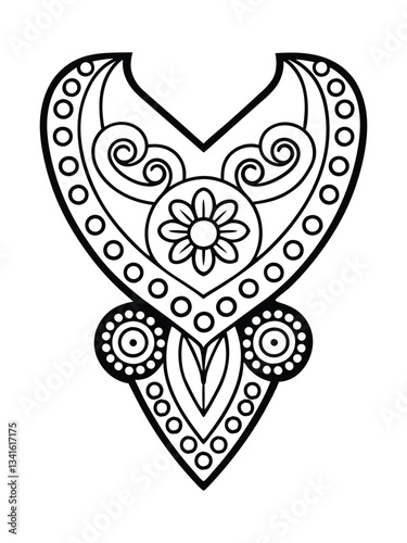 Neck floral paisley ornament vector illustration