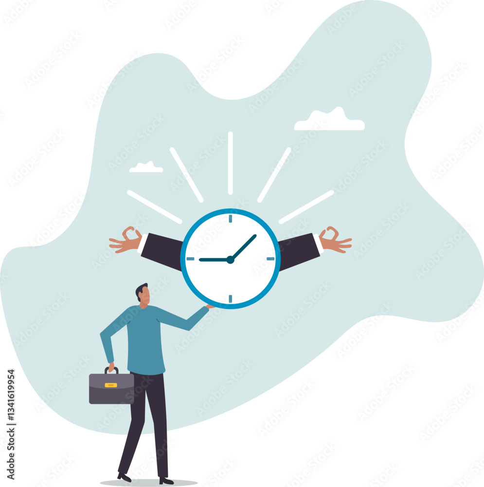 Punctuality, being on time for appointment or schedule, finish work within deadline or timing,character for design Punctuality, being on time for appointment or schedule, finish work within deadline or timing,character for design