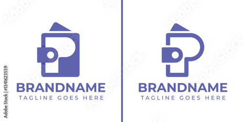 Letter P Wallet Logo, symbolizing financial security, savings, and innovation