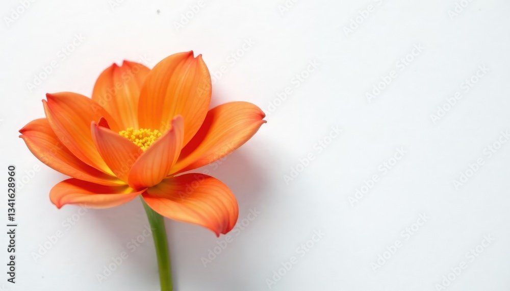 Naklejka premium High-contrast shot of a flower against a plain white surface, isolated, flower, petals