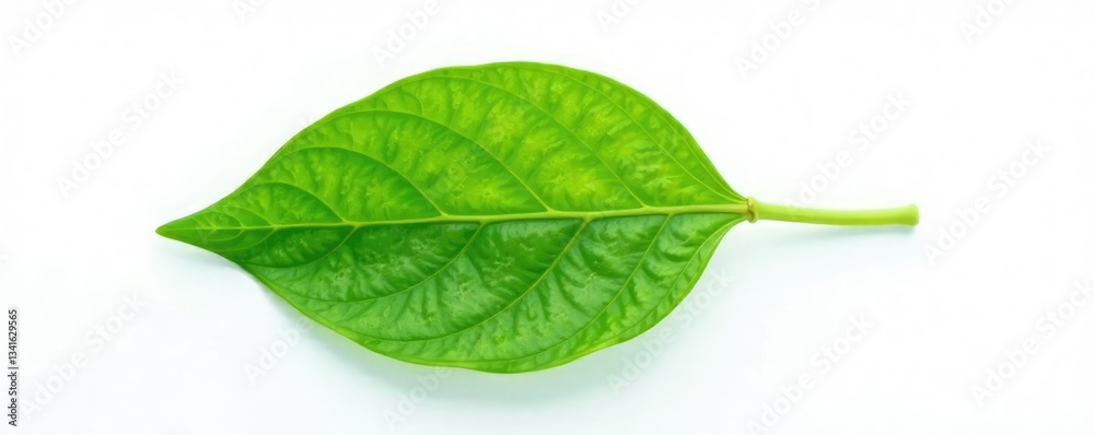Fototapeta premium Isolated leaf against white background with subtle texture, leaf, nature
