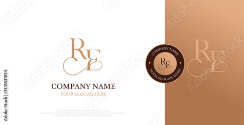 Initial RE Logo Design Vector 