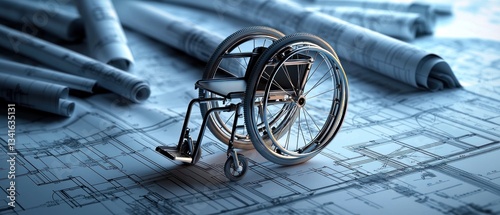 Accessible Design Wheelchair on Architectural Plans