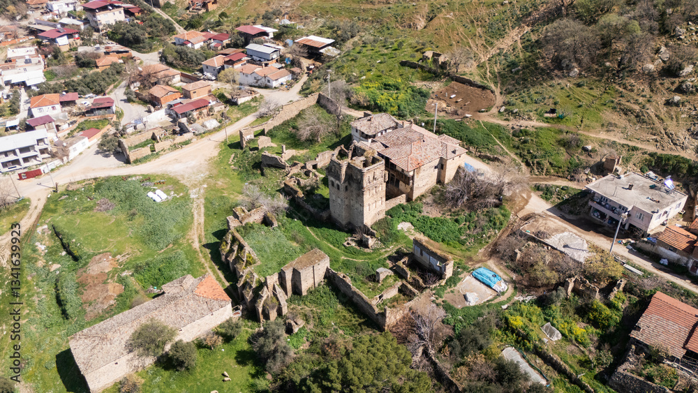 Arpaz Castle, locally known as Arpaz Kalesi, built in the first half of the 19th century by the local Bey (an Ottoman Lord) Hacı Hasan lies in Esenkoy, Nazili, Aydin in Turkey