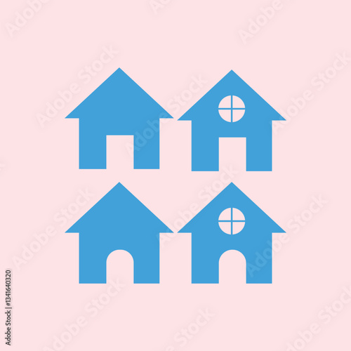 Real estate icon set. Flat design style eps 10. home button for any purpose. design elements illustration with technology theme including building theme