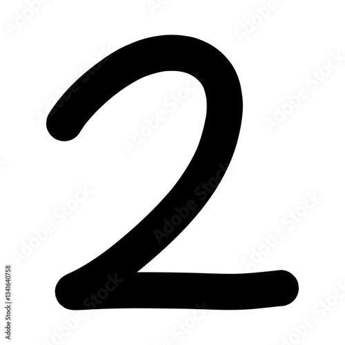 Hand-drawn 2 number icon