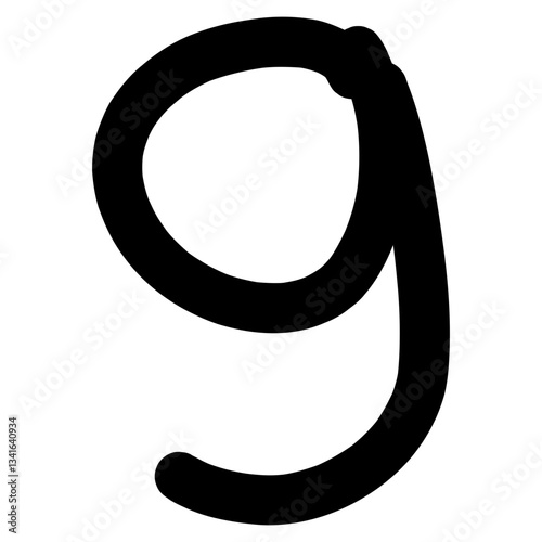 Hand-drawn 9 number icon