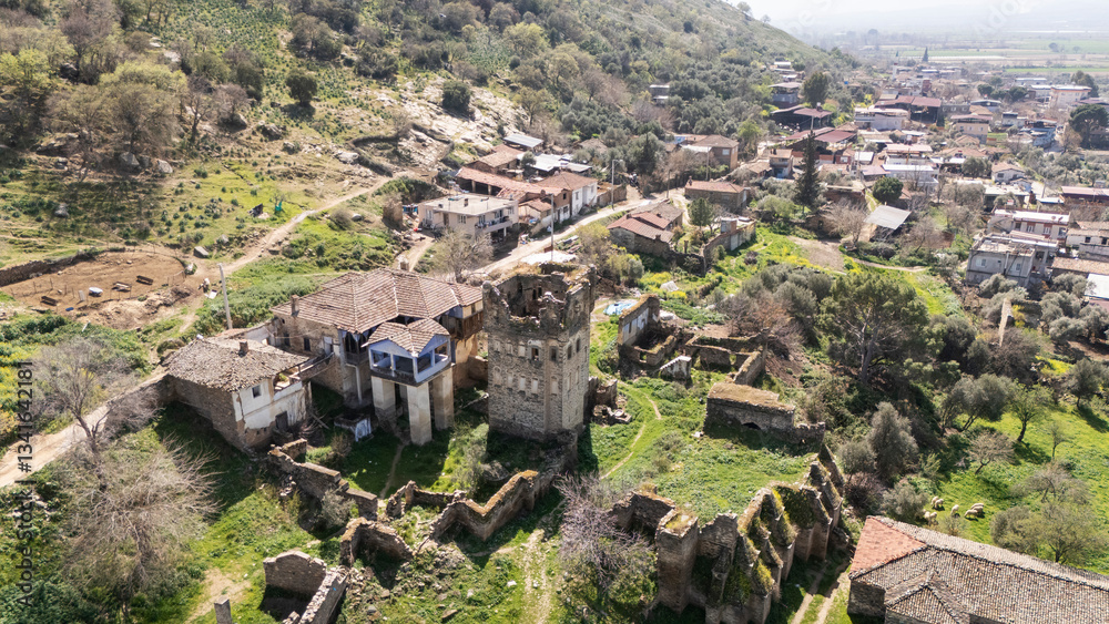 Arpaz Castle, locally known as Arpaz Kalesi, built in the first half of the 19th century by the local Bey (an Ottoman Lord) Hacı Hasan lies in Esenkoy, Nazili, Aydin in Turkey