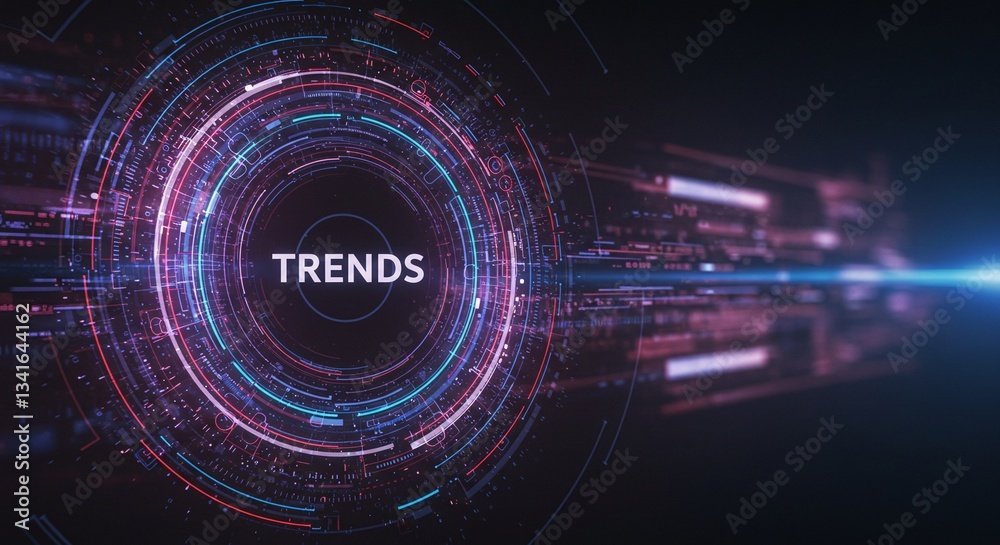 Fototapeta premium Digital Trends: A captivating digital artwork of the word 