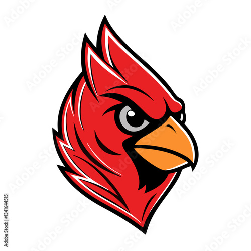 a striking illustration of a vibrant red cardinal bird