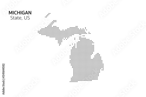 Map of Michigan state, US