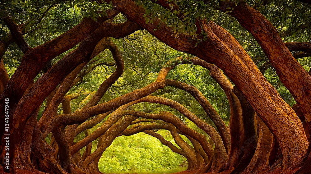 Fototapeta premium Lush Tree Tunnel Pathway