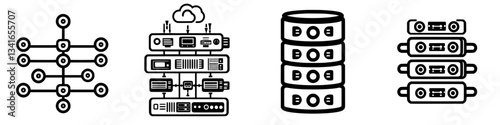 Network architecture and data storage systems illustrated in simple graphics for easy understanding