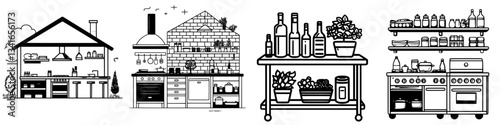Creative kitchen designs for modern homes featuring different layouts and storage options